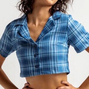 Brandy Melville John Galt crop flannel top